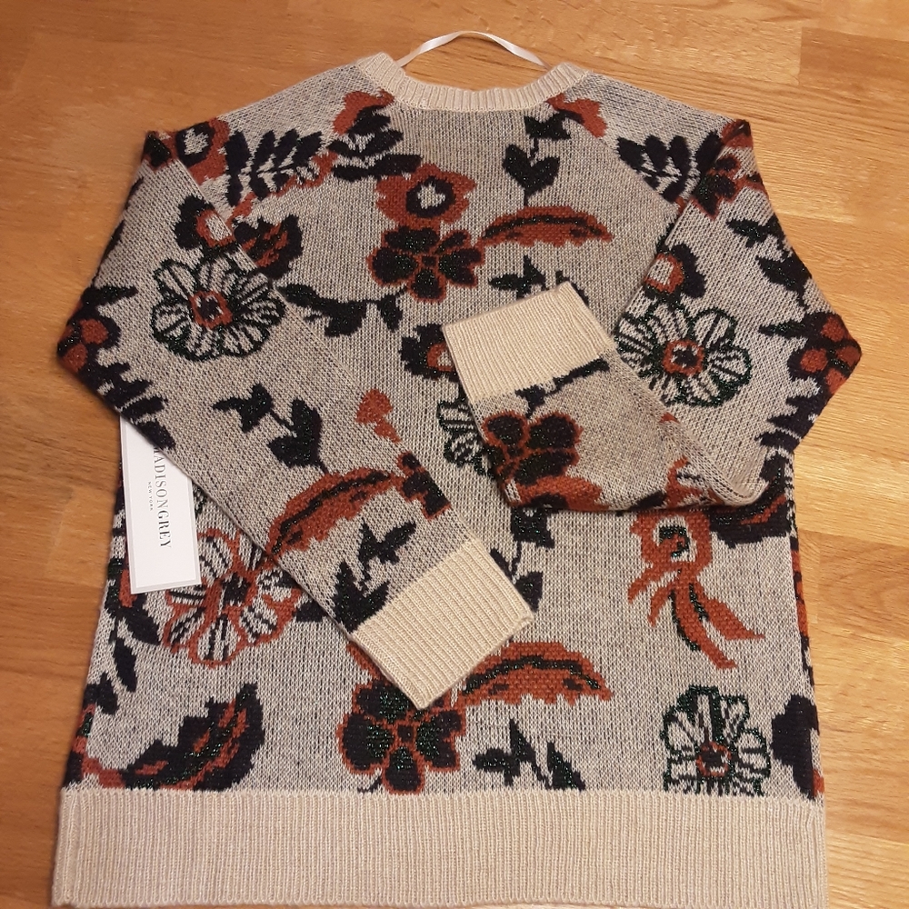 MADISON GREY New York Floral Sweater Size M Floral - Picture 6 of 9